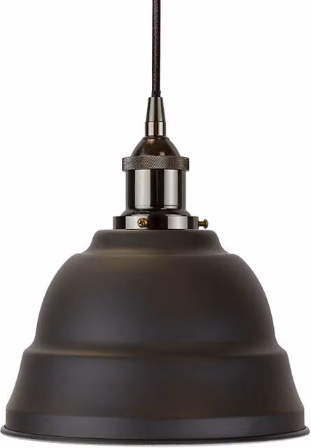 SE Home Lincoln Matt Black Round Metal Pendant Light