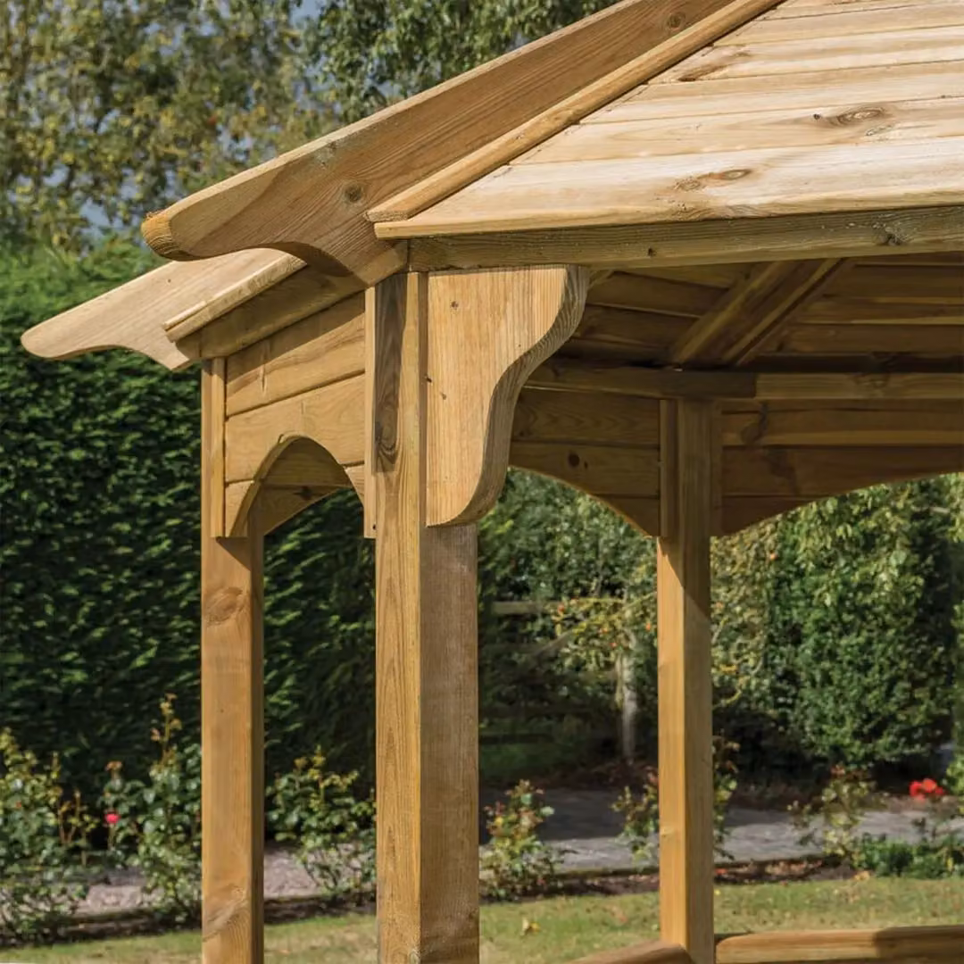 Rowlinsons Buckingham Gazebo in Brown, W: 357 cm, D: 357 cm, H: 278 cm – 3