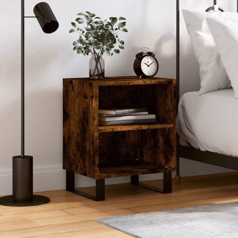 Berkfield Home Bedside Cabinet in Smoked Oak Brown, W/D/H: 40 x 30 x 50 cm – 2