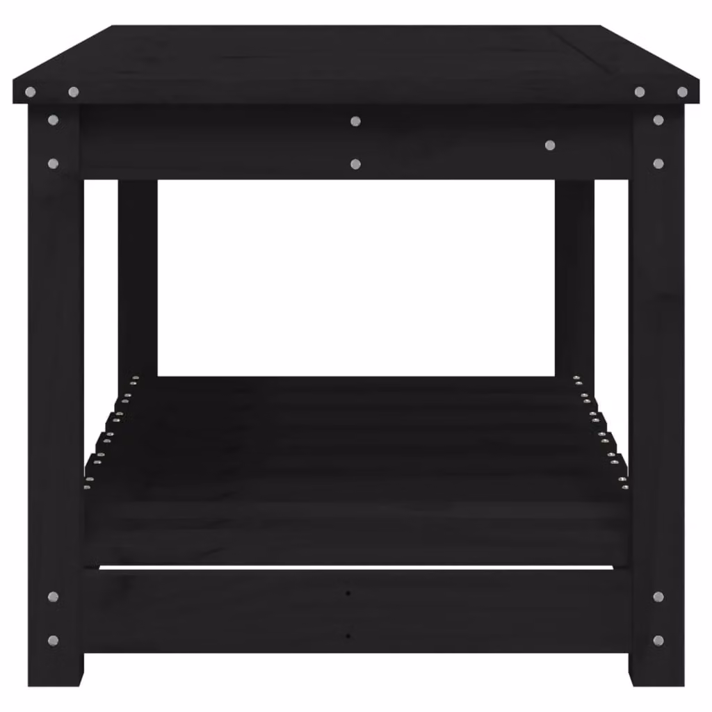 Berkfield Home Rustic Black Solid Wood Pine Garden Table W: 82.5 cm, D: 50.5 cm, H: 45 cm – 4