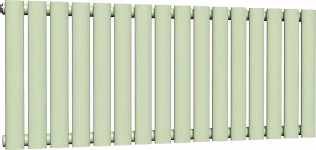 Lux Heat Oval Horizontal Single Wall Mounted Radiator in Mint Ice Cream Green, W: 96 cm, H: 40 cm, D: 4 cm
