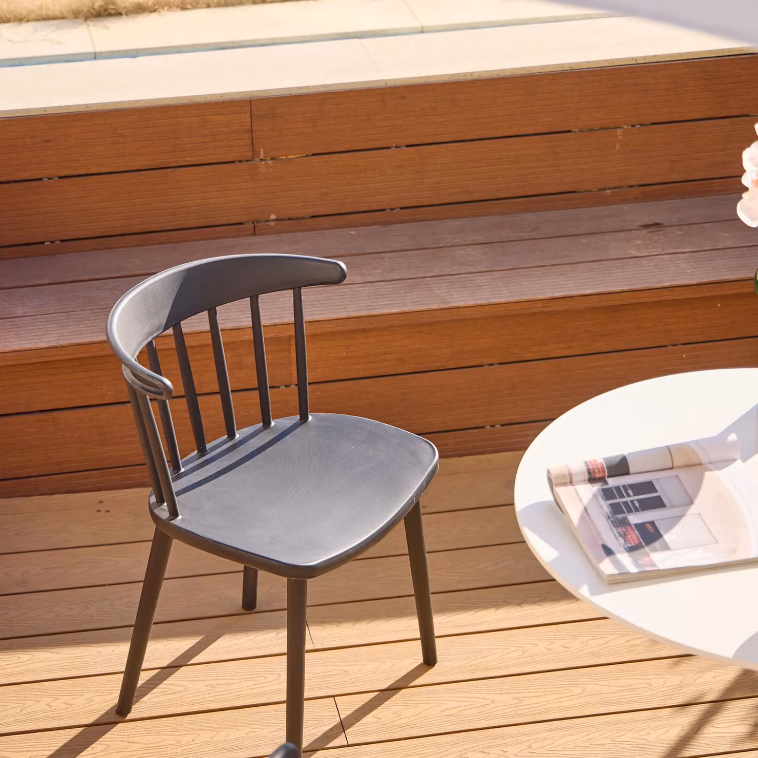 Nordlys Set of 4 Black Indoor Outdoor Dining Chairs with Armrests – 2
