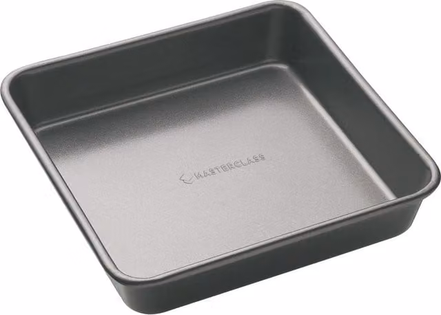 MasterClass Non-Stick Square Carbon Steel Cake Tin, Grey, 23 cm