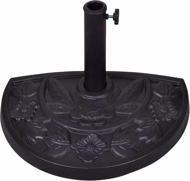 Berkfield Home Black Resin Half Round Parasol Base