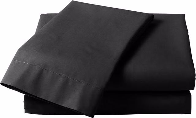 Harwood Textiles Limited Black Percale Deep Double Bed Flat Sheet, 140 x 200 cm