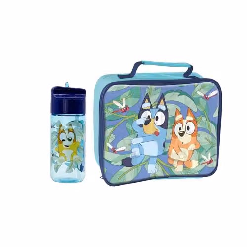 Bluey Kids Insulated Lunch Set with Water Bottle in Blue