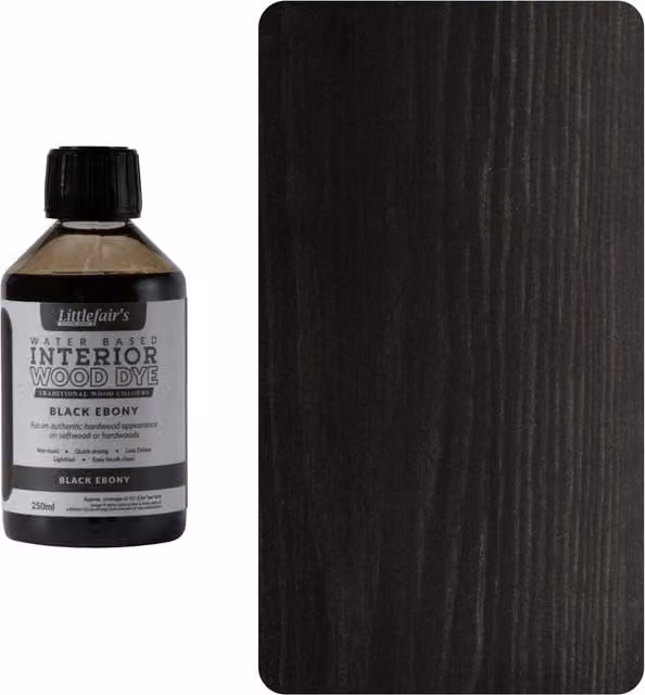 Littlefair's Indoor Wood Stain in Black Ebony, 0.25 l