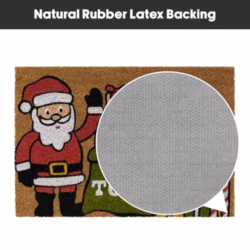 JVL Christmas Santa Coir Entrance Doormat, Multicolour, W/D: 40 x 58 cm – 7