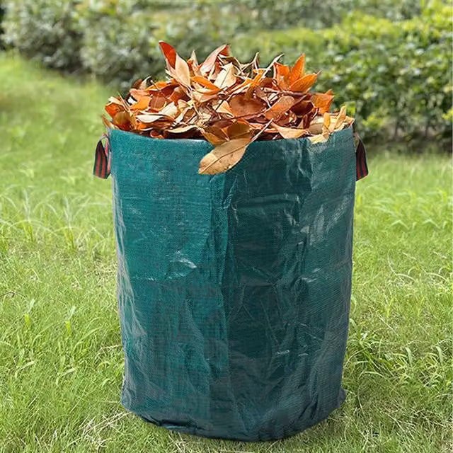 Livingandhome 3 Pack Woven Thickened Garden Waste Bags, Green, 272l
