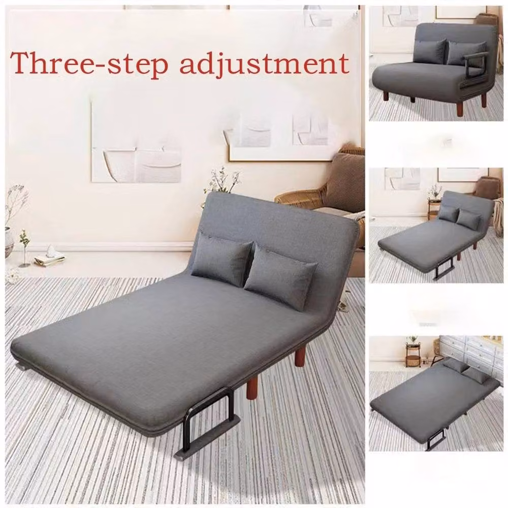Hinsinc Grey Fabric Convertible Sleeper Armchair with 5 Folding Positions and Armrests, W/D/H: 190 x 65 x 65 cm – 2