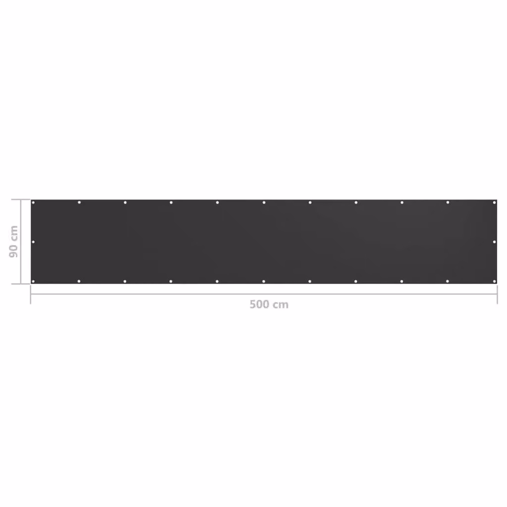 Berkfield Home Anthracite Balcony Screen in Black Oxford Fabric, W: 90 cm, H: 500 cm – 3