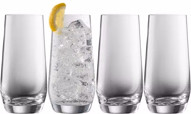 Galway Crystal Solus Set of Four Transparent Crystal Hi-Ball Tumblers