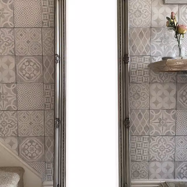 Downton Interiors Antique Style Full Length Rectangular Wall Mirror in Silver