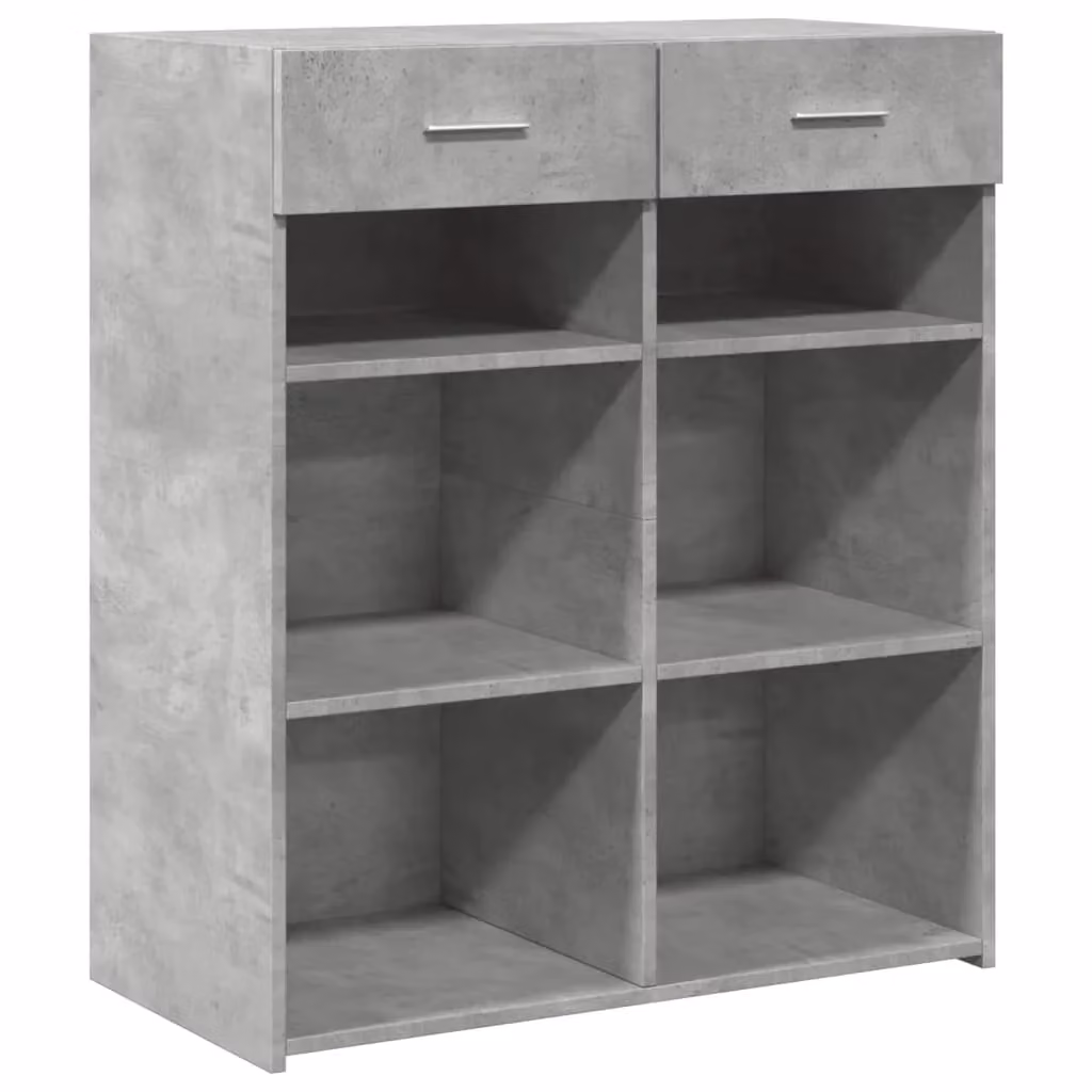 Berkfield Home Sideboard in Concrete Grey, W/D/H: 80 x 42.5 x 93 cm – 2