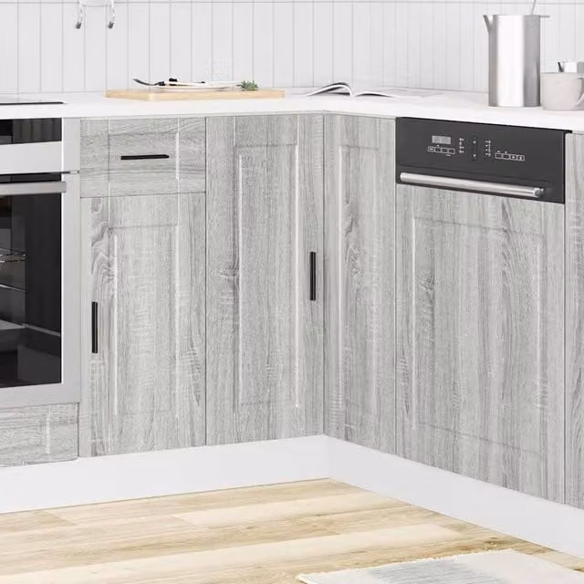 Berkfield Home Porto Grey Sonoma Kitchen Corner Base Cabinet