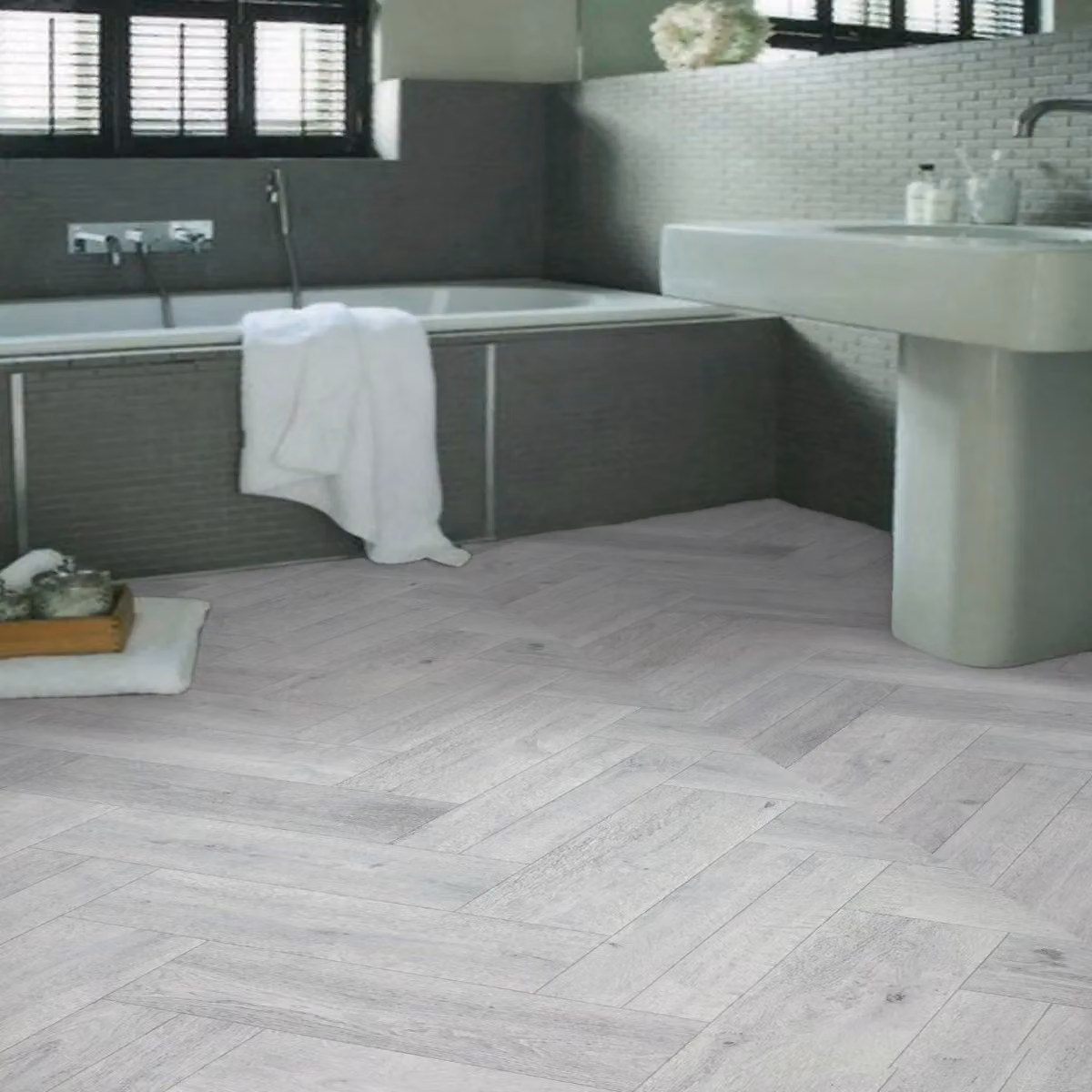 Alaska Light Grey Wood Effect Vinyl Flooring Sheet, 2.8mm Thickness, W: 400 cm x D: 800 cm – 2