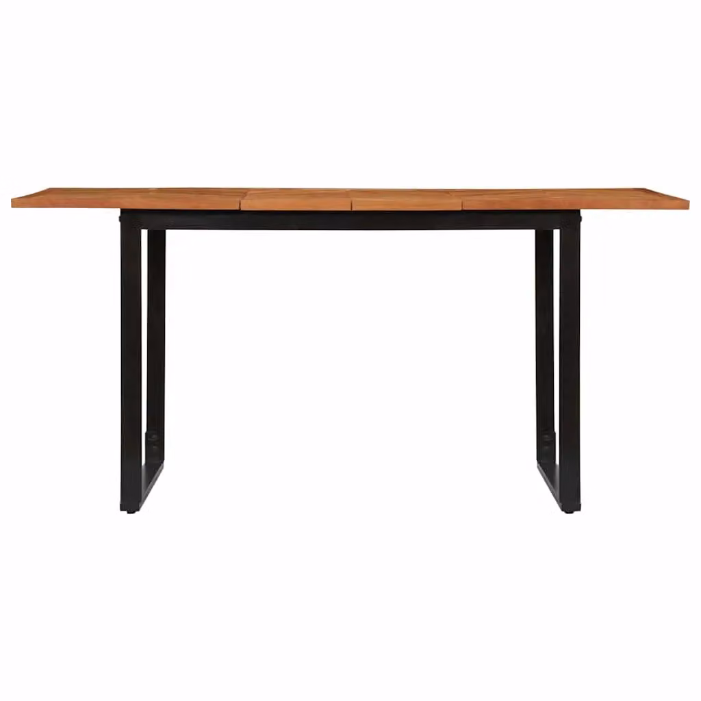 Berkfield Home Rectangular Solid Wood Acacia Dining Table in Brown, W/D/H: 160 x 80 x 75 cm – 2