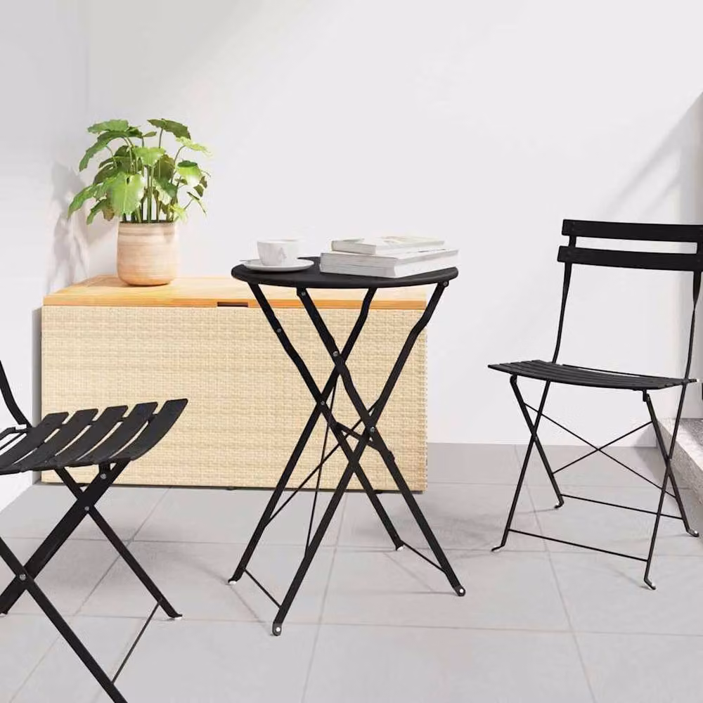 Berkfield Home Folding Bistro Table in Anthracite, Powder-coated Steel, W: 50 cm, H: 71 cm – 2