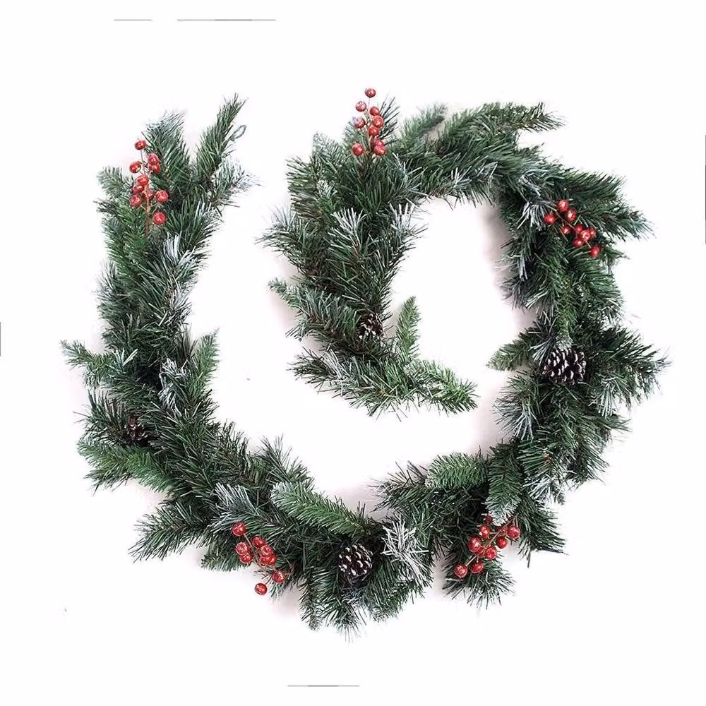 FLAVORA Deluxe Frosted Artificial Christmas Tree in Green, W: 100 cm, D: 15 cm – 1