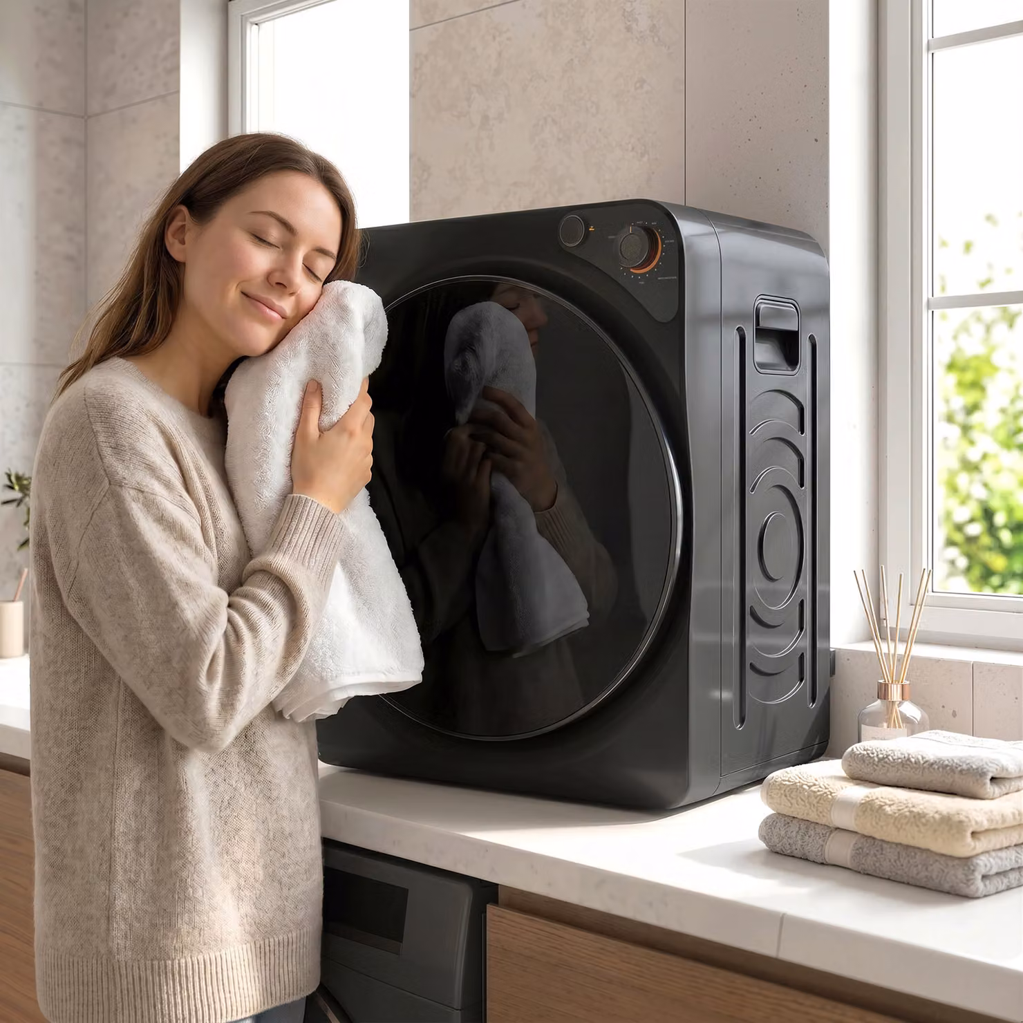 HOMCOM 5kg Vented Tumble Dryer, 1000W Compact Front Loader with 5 Drying Modes and Stainless Steel Tub, Black – 2