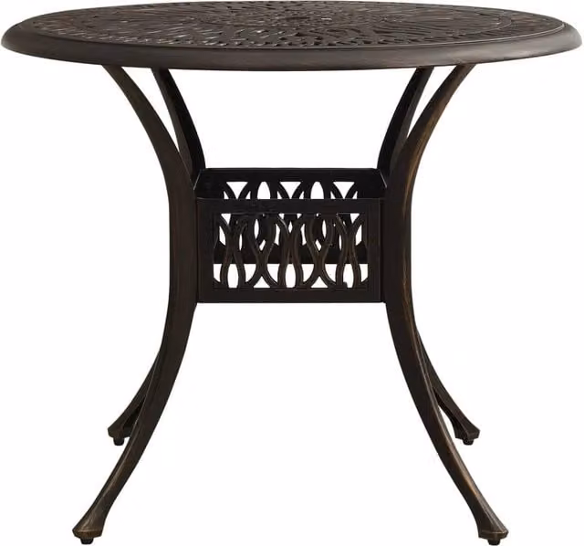 Berkfield Home Square Garden Table in Brown Powder Coated Aluminium, W/D/H: 90 x 90 x 74 cm