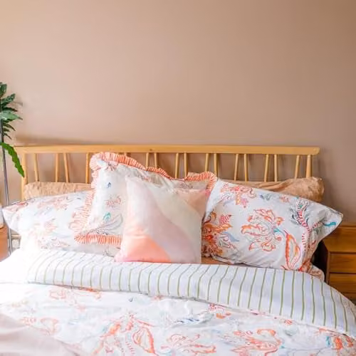 Yvonne Ellen Signature Floral Reversible Cotton Duvet Cover and Pillowcase Set, Multicolour, W/D/H: 90 x 200 cm