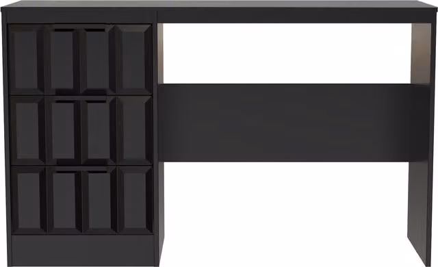 Ready Assembled 2 U Seattle 3 Drawer Desk in True Black