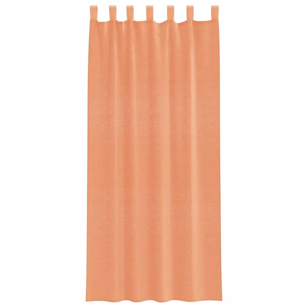 Berkfield Home Voile Fabric Curtains with Tabs, 2 Pack, Brown/Orange, W: 140 cm, H: 245 cm – 2