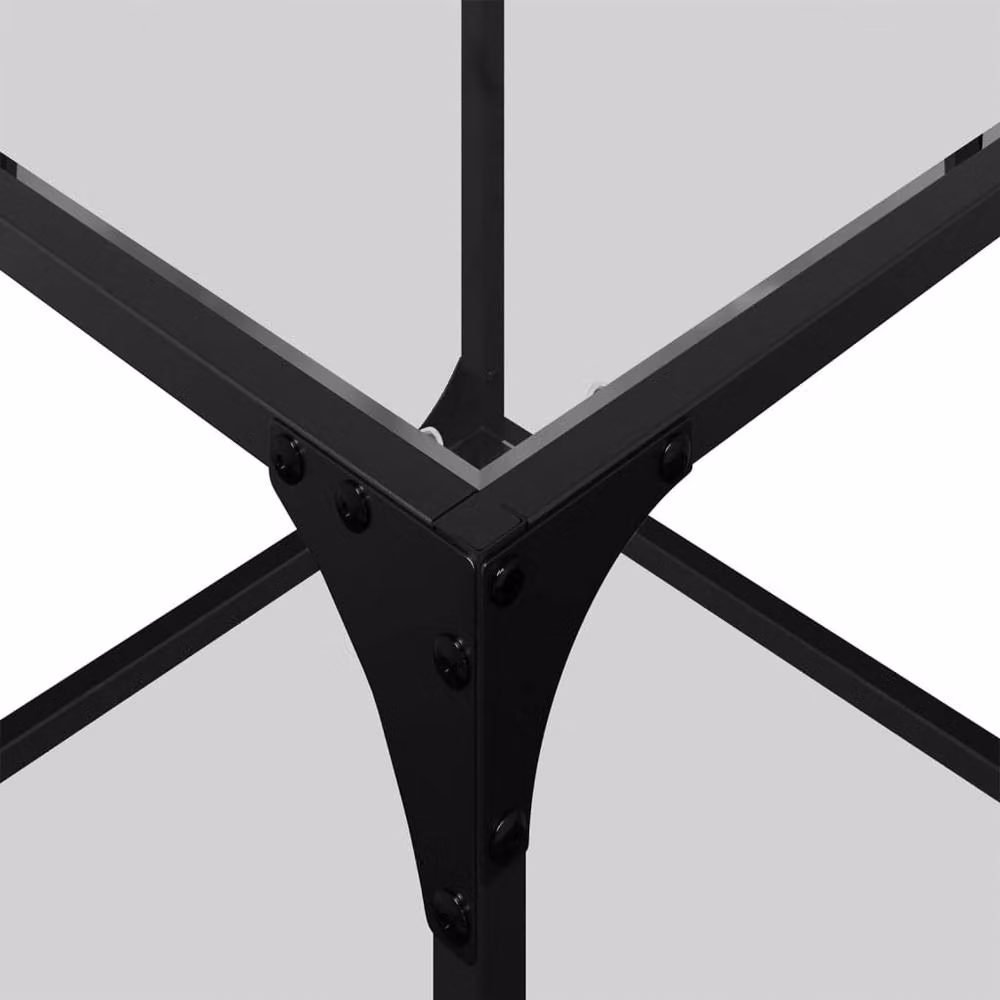 Berkfield Home Set of 2 Modern Square Coffee Tables with Transparent Glass Tops and Steel Frames, W/D/H: 40 x 40 x 40 cm – 5