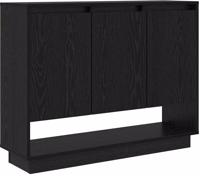 Berkfield Home Black Oak Sideboard with Shelf and Door, W/D/H: 97 x 29 x 75 cm