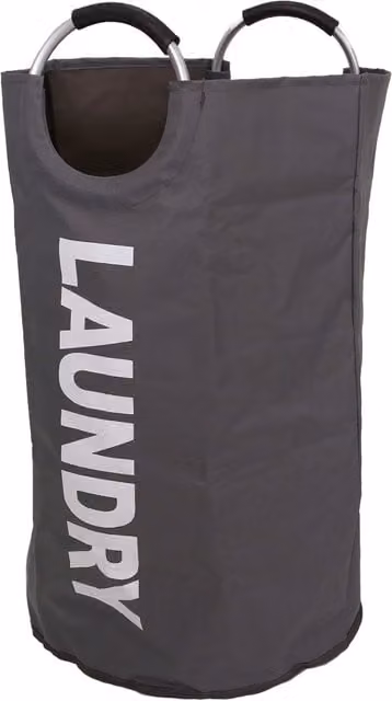 Libbi Lou Grey Fabric Laundry Bag Hamper 125L, W/D/H: 43 x 79 x 120 cm