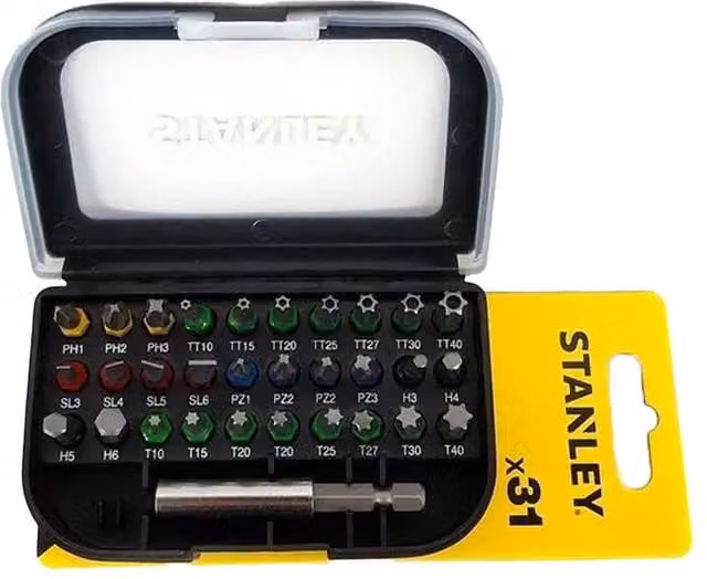 Stanley Screwdriver Bit Set, 31 Piece, Silver – 1