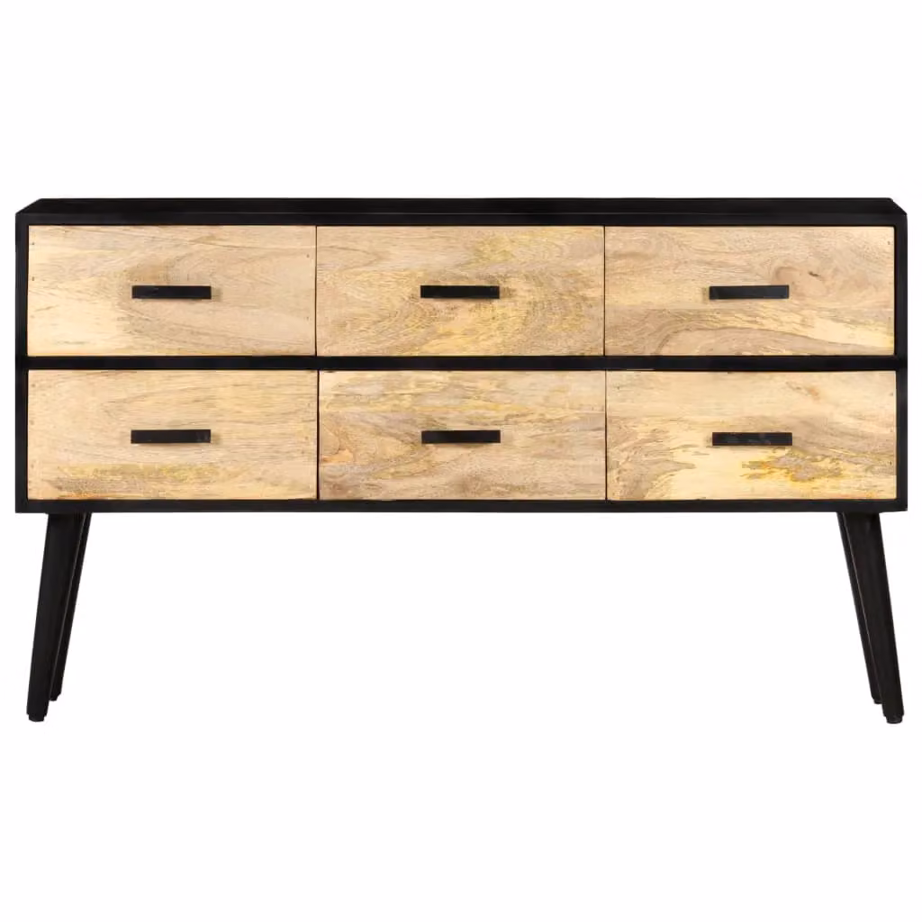 Berkfield Home Industrial Sideboard in Brown Solid Mango Wood W/D/H: 110 x 33 x 64 cm – 2