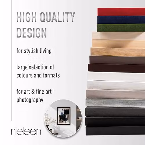 Nielsen Design Quadrum Square Wooden Picture Frame in White with Glass Front, 40 x 40 cm – 2