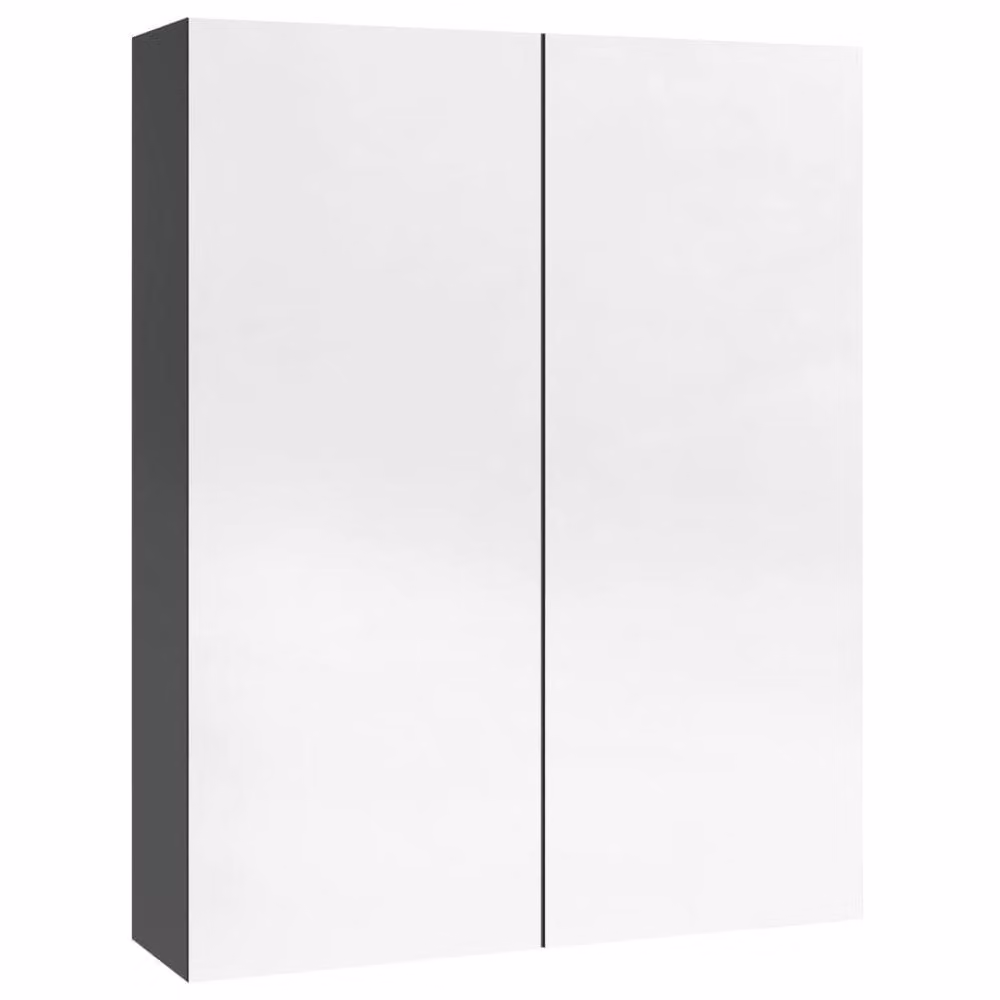 Berkfield Home Modern Glossy Grey Bathroom Mirror Cabinet, W/D/H: 60 x 15 x 75 cm – 4