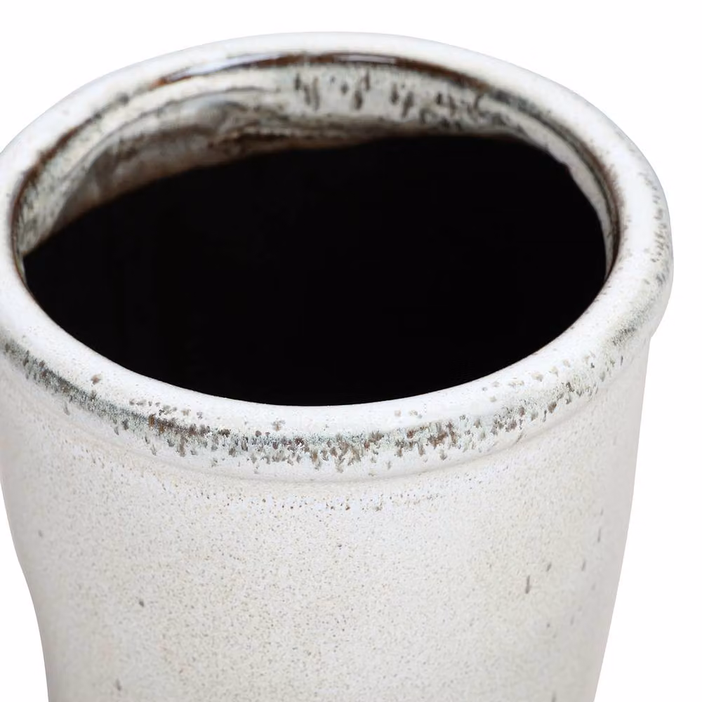 Libra Interiors Malmo Glazed Tall Ceramic Planter in Grey, H: 33 cm, W: 18 cm, D: 18 cm – 2