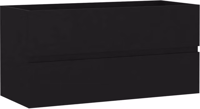 Berkfield Home Black Modern Bathroom Sink Cabinet with Built-in Basin, W/D/H: 90.0 x 38.5 x 45.0 cm – 1