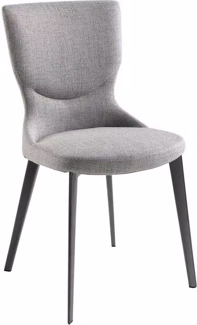 Angel Cerda Grey Fabric Dining Chair with Anthracite Metal Legs