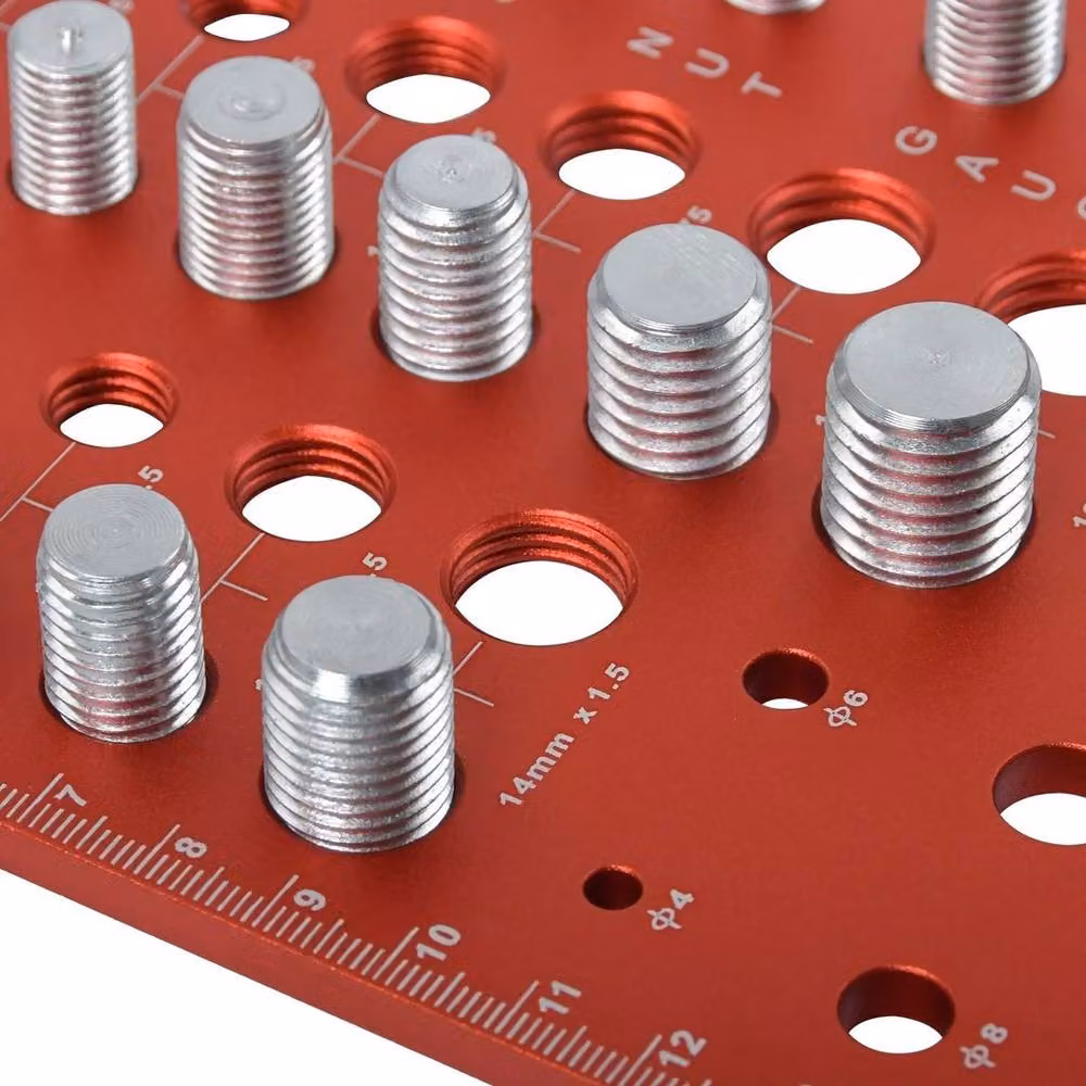 KORVIXA 34 Thread Nut and Bolt Thread Identifier Gauge Set in Red – 4
