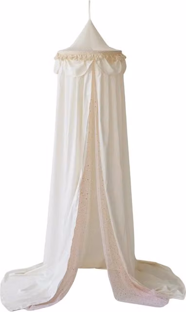 MiniCamp Kids Bed Canopy in Tulle and Tassels, Beige