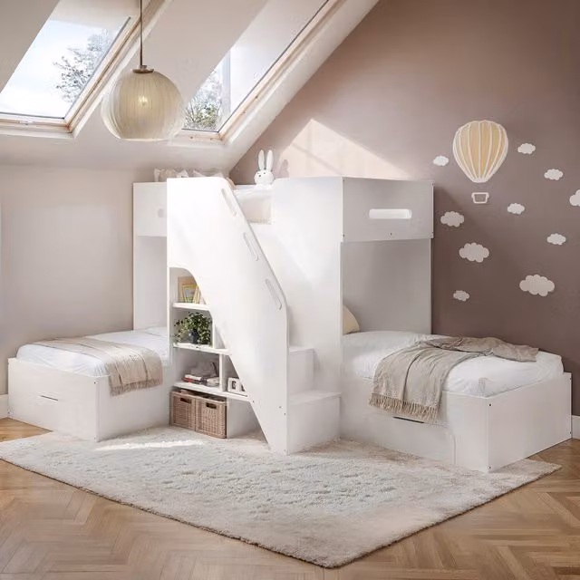 Flair Mason Triple Sleeper Bed in White