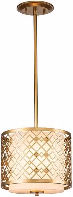 Netlighting Ziggy Cylindrical Pendant Ceiling Light in Gold/Brass – 1