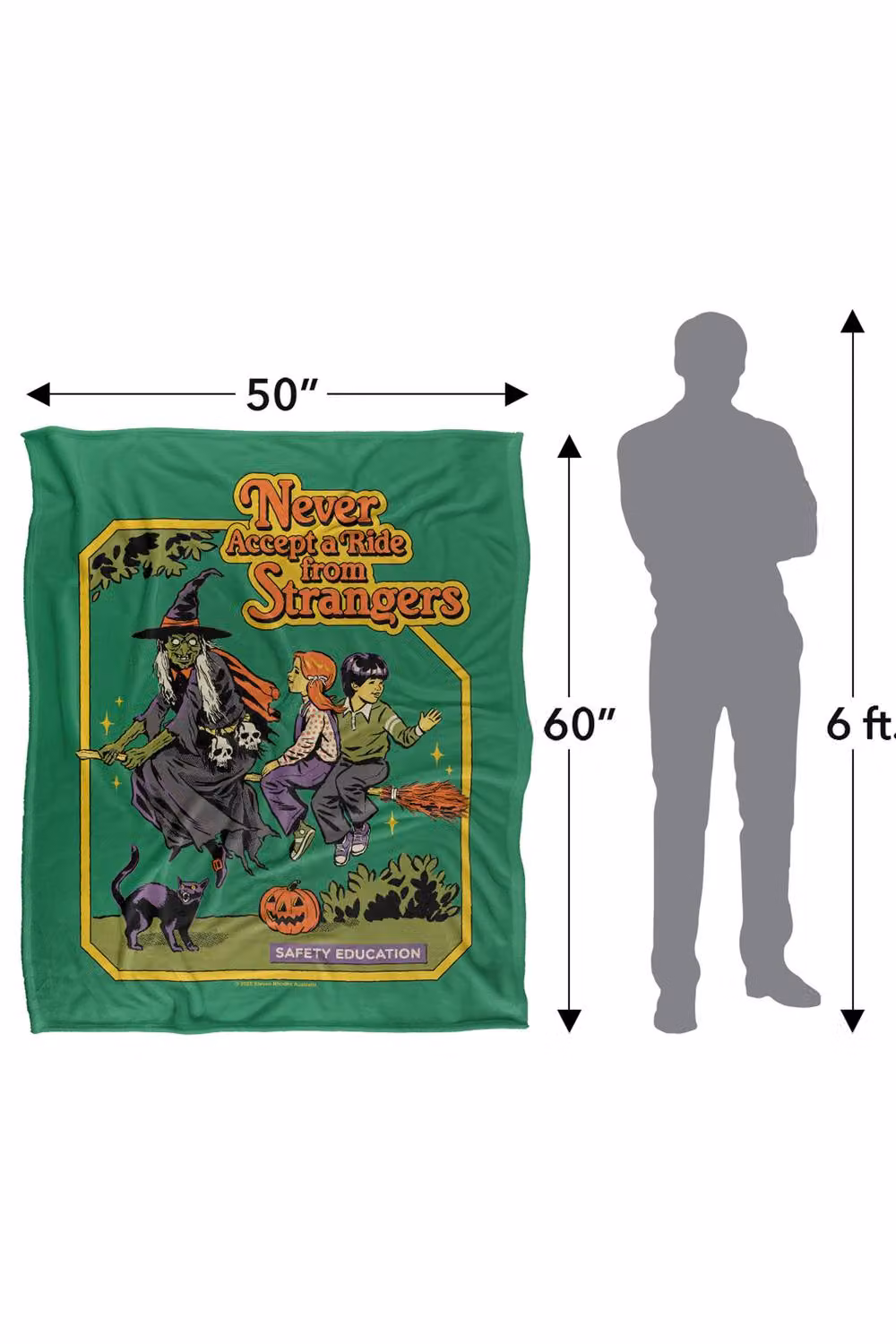 Steven Rhodes Never Accept A Ride Super Soft Fleece Throw Blanket, Multicolour, W/D/H: 91 x 147 cm – 3