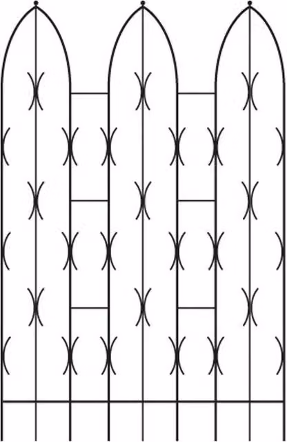 Poppyforge Double Gothic Steel Trellis Screen in Black, W: 58 cm, H: 180 cm
