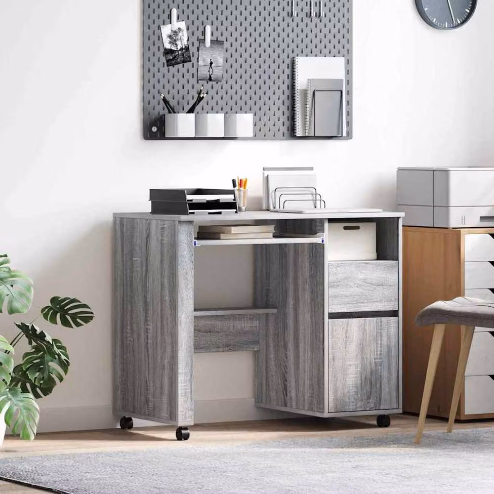 Berkfield Home Grey Computer Desk in Sonoma Engineered Wood – 2