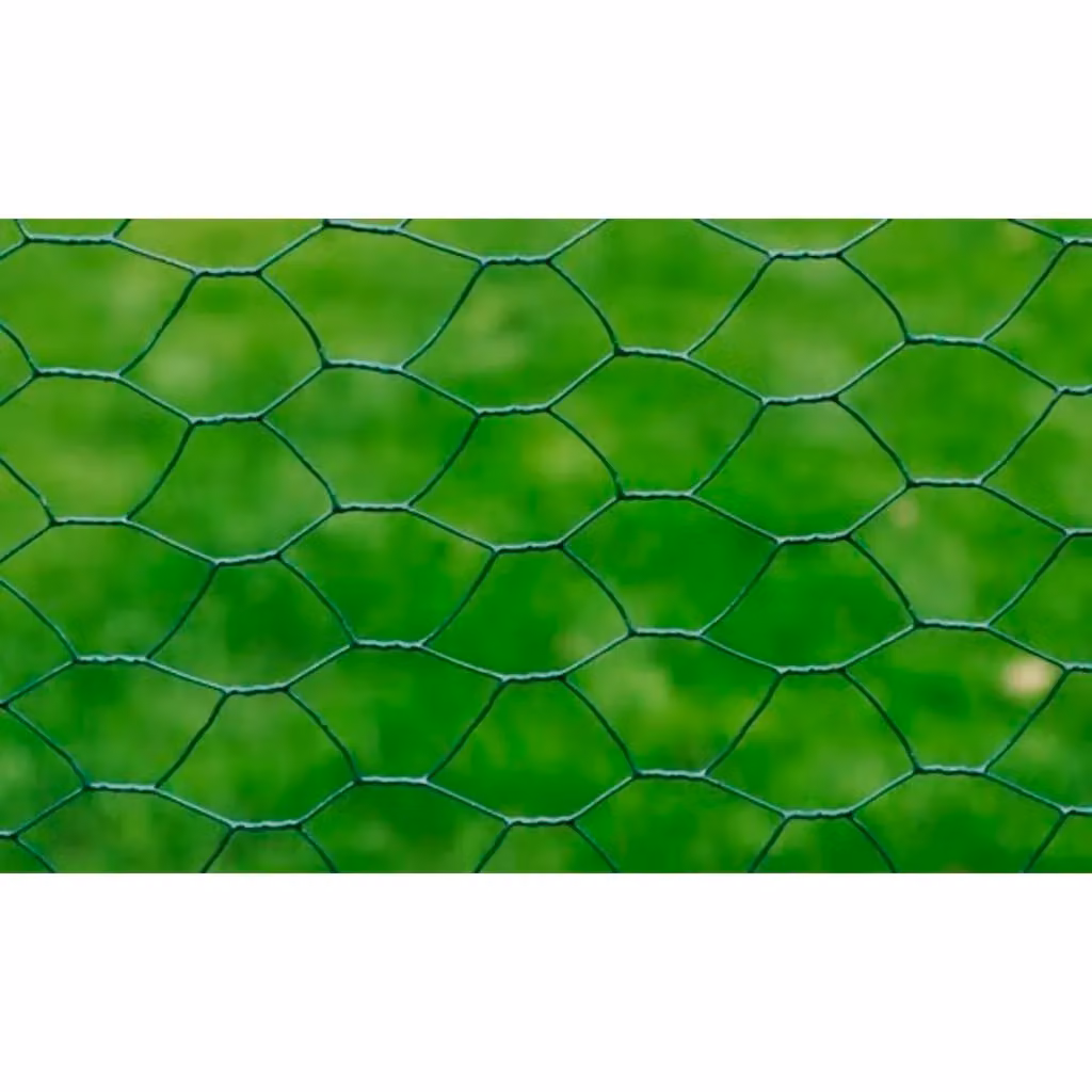 Berkfield Home Galvanised Steel Chicken Wire Fence with PVC Coating, Green, W/H: 0.5 x 25 m – 3
