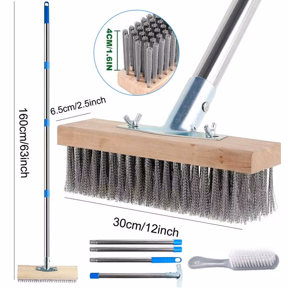 Ventryn Heavy Duty Steel Wire Broom Brush with 160 cm Long Handle – 2