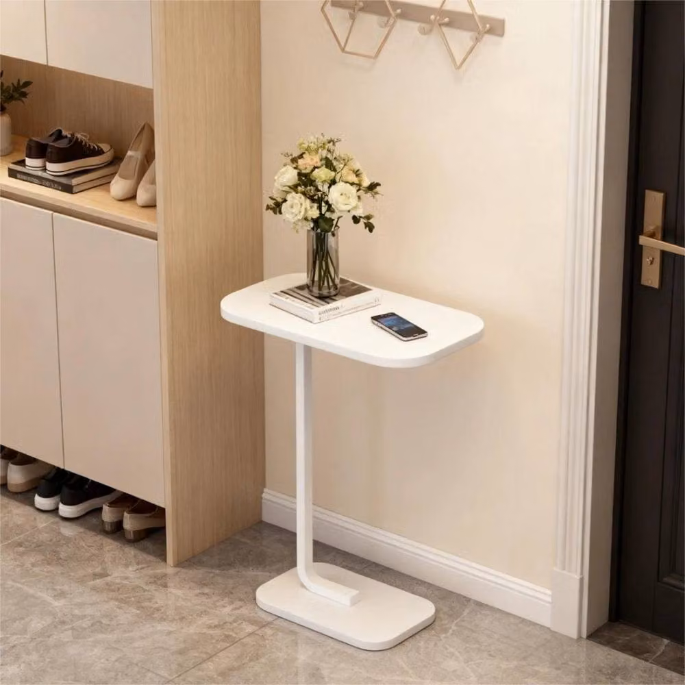 Havendro White C-Shaped Sofa Side Table and Coffee Laptop Table – 4