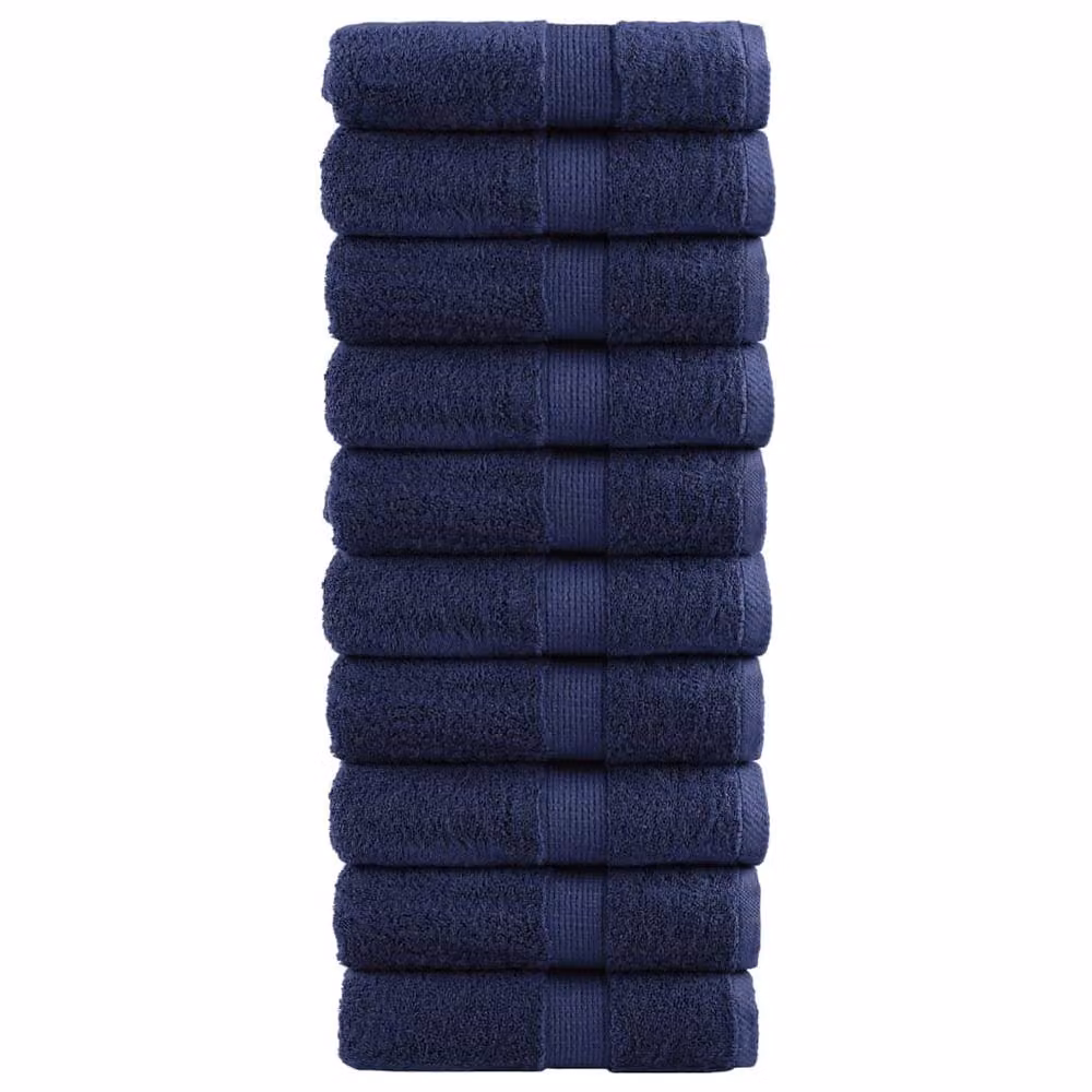 Berkfield Home SOLUND Premium Cotton Terry Guest Towels, 10 Pack, Navy Blue, W: 30 cm x H: 50 cm, 600gsm – 2