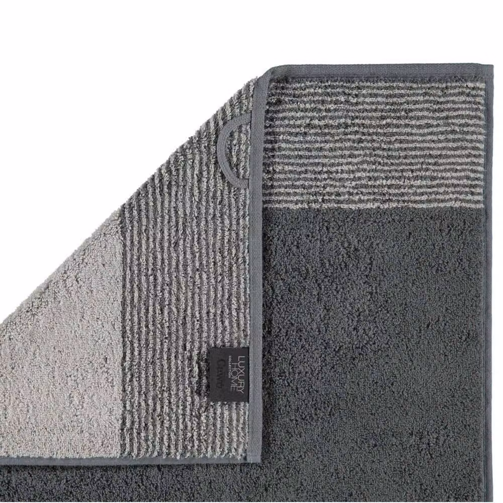 Cawö Luxury Home Two-Tone Cotton Terry Hand Towel in Grey and Silver – 3